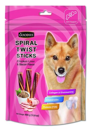 Goodies Spiral Twist Sticks Chicken Liver & Bacon Flavour For Dogs