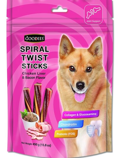 Goodies Spiral Twist Sticks Chicken Liver & Bacon Flavour For Dogs