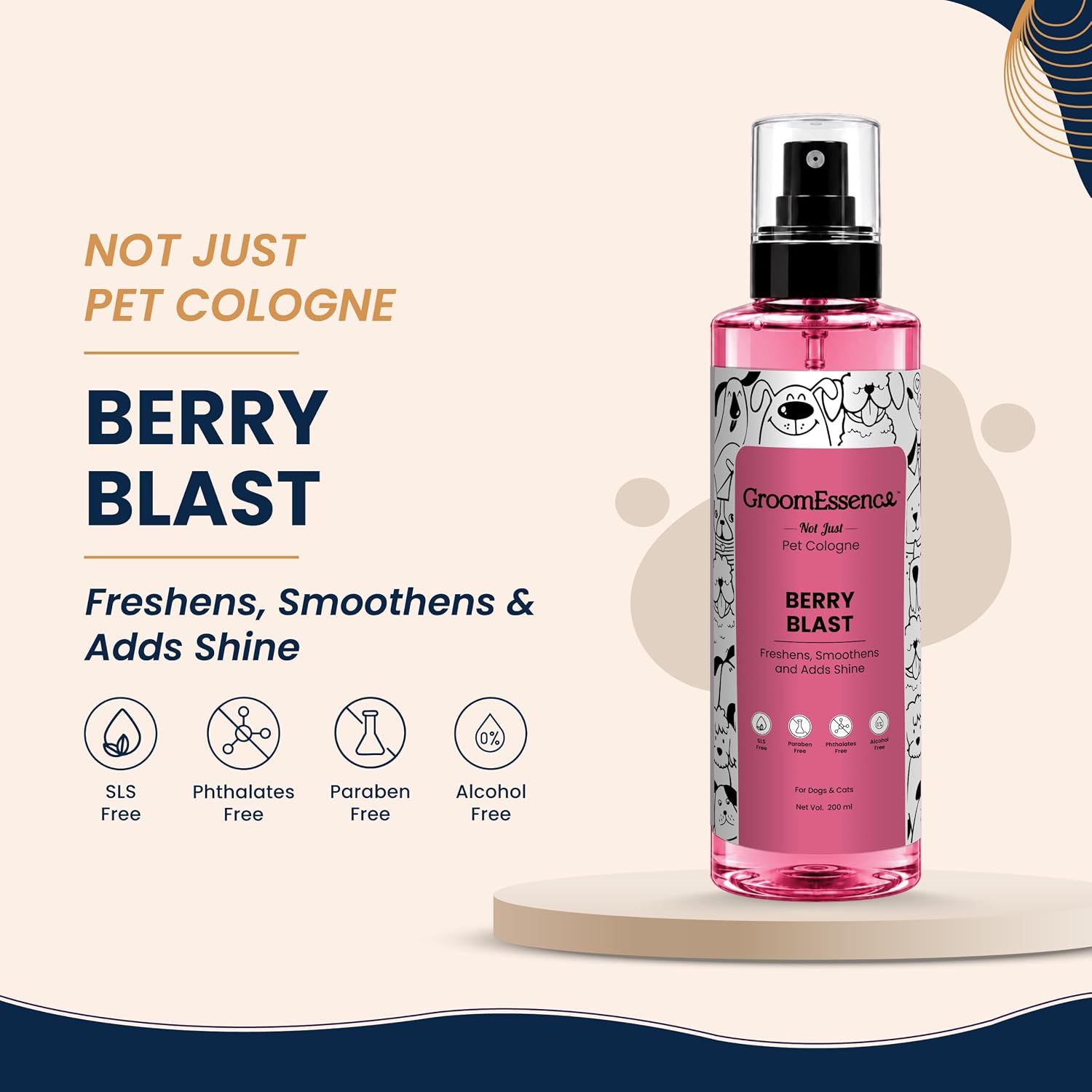 GroomEssence Pet Cologne | Long-Lasting Fragrance Spray For Dogs And Cat, Odour Eliminator, Grooming Essential, 200 ml 2 GroomEssence Pet Cologne | Long-Lasting Fragrance Spray For Dogs And Cat, Odour Eliminator, Grooming Essential, 200 ml - Image 2
