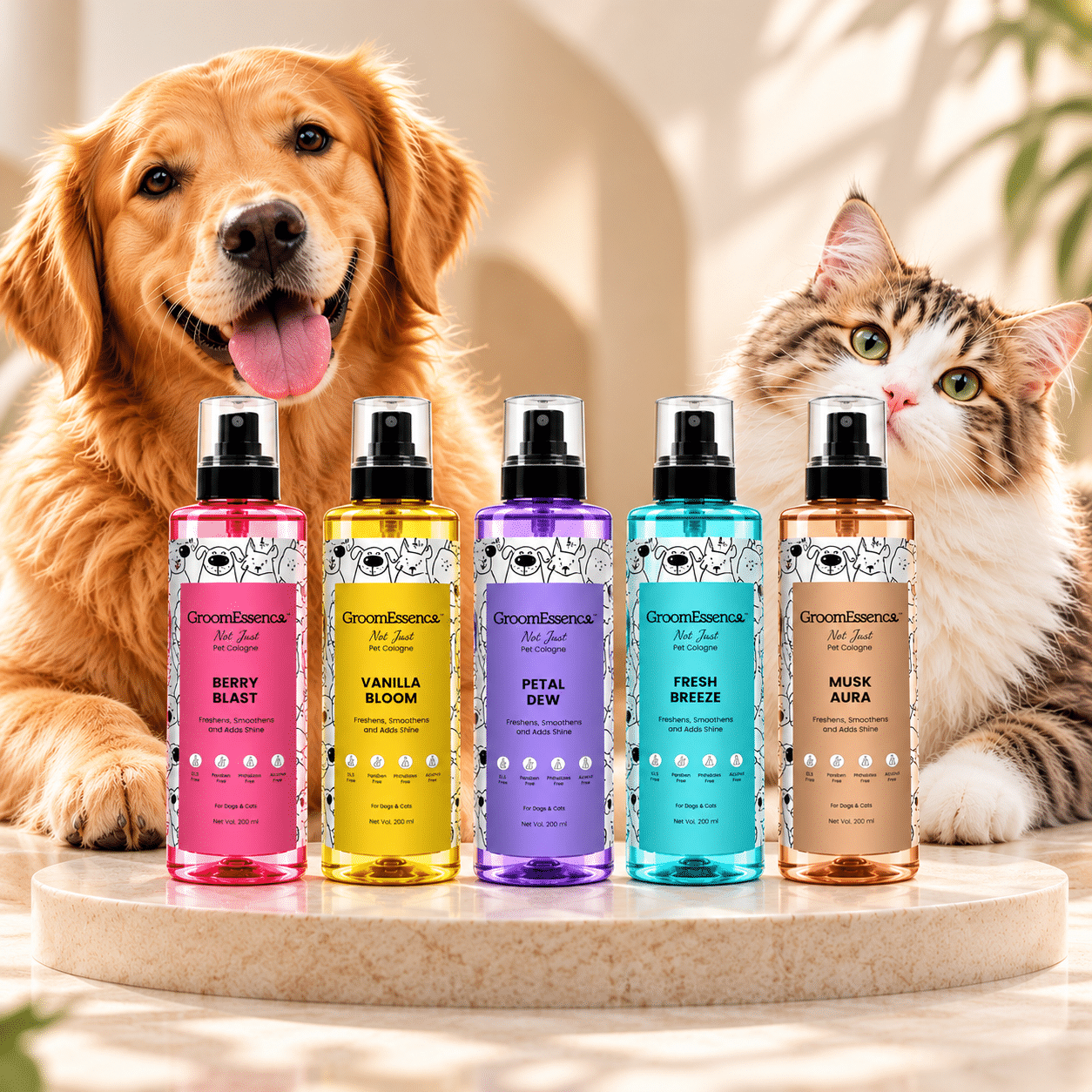 GroomEssence Pet Cologne | Long-Lasting Fragrance Spray For Dogs And Cat, Odour Eliminator, Grooming Essential, 200 ml 1 GroomEssence Pet Cologne | Long-Lasting Fragrance Spray For Dogs And Cat, Odour Eliminator, Grooming Essential, 200 ml