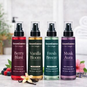 GroomEssence Pet Cologne | Long-Lasting Fragrance Spray For Dogs And Cat, Odour Eliminator, Grooming Essential, 200 ml