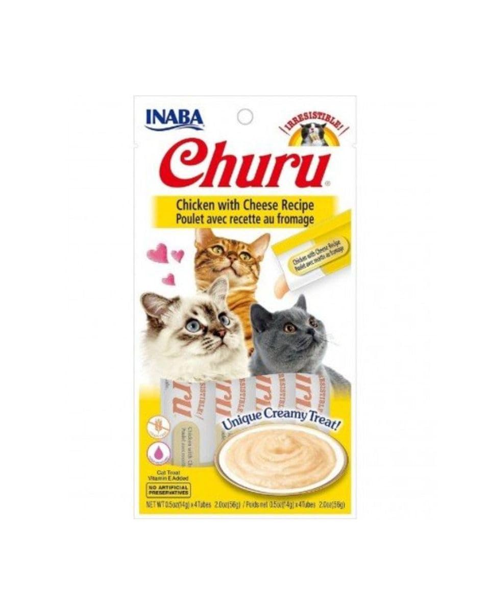 Inaba Churu Lickable Cat Treat Creamy Puree : Chicken with Cheese Recipe, Pack of 6 1 Inaba Churu Lickable Cat Treat Creamy Puree : Chicken with Cheese Recipe, Pack of 6
