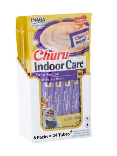Inaba Churu Lickable Cat Treat Creamy Puree : Tuna Flavour, For Hairball, Pack of 6