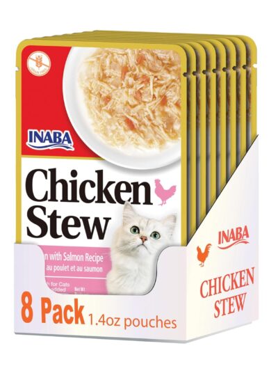 Inaba Chicken Stew : Chicken with Salmon Recipe, Cat Food, Pack of 6