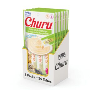 Inaba Churu Lickable Cat Treat Creamy Puree : Chicken with Scallop Recipe, Pack of 6