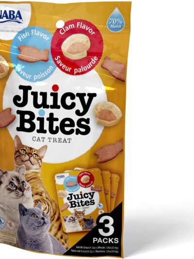 Inaba Juicy Bites Cat Treats : Fish & Clam Flavor, Pack of 6