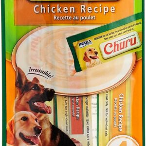 Inaba Churu Chicken Recipe Dog Treats, Grain-Free, High Protein, Soft & Creamy, Premium Japanese Dog Snack