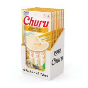 Inaba Churu Lickable Cat Treat Creamy Puree : Chicken Recipe, Pack of 6