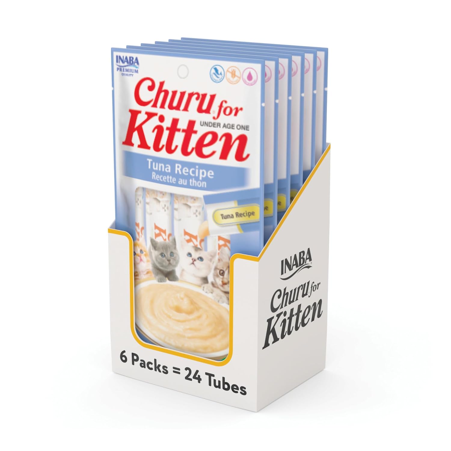 Inaba Churu Lickable Cat Treat Creamy Puree : Kitten Tuna Recipe, Pack of 6 1 Inaba Churu Lickable Cat Treat Creamy Puree : Kitten Tuna Recipe, Pack of 6