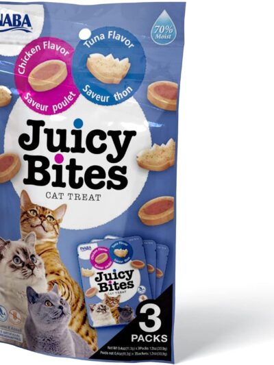 Inaba Juicy Bites Cat Treats : Tuna & Chicken Flavor, Pack of 6
