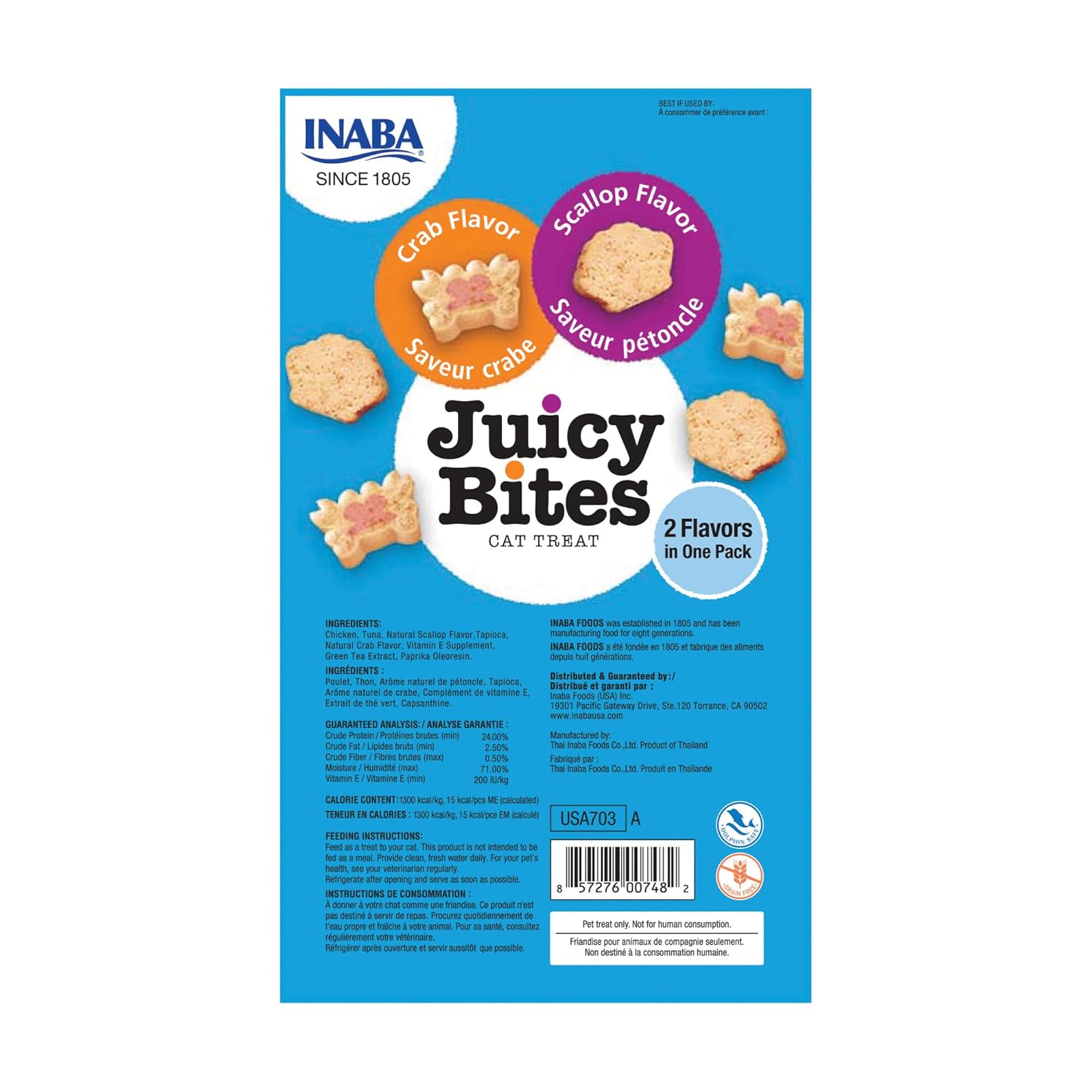 Inaba Juicy Bites Cat Treats : Scallop & Crab Flavor, Pack of 6 6 Inaba Juicy Bites Cat Treats : Scallop & Crab Flavor, Pack of 6 - Image 6