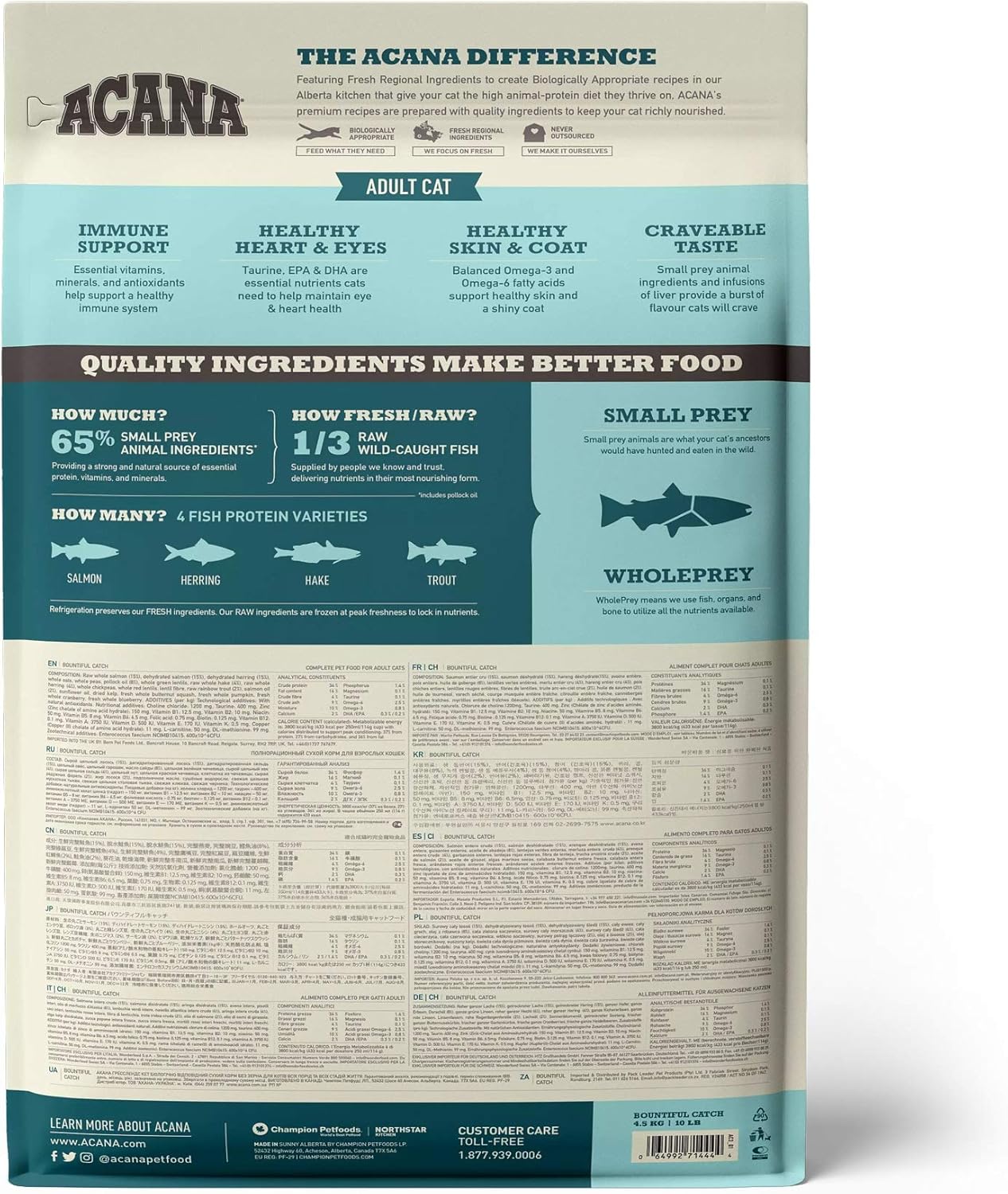 Acana Bountiful Catch Cat Food, Salmon with Whole Herring, All Life Stages 5 Acana Bountiful Catch Cat Food, Salmon with Whole Herring, All Life Stages - Image 5