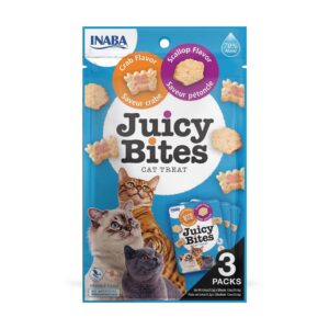 Home 1 Inaba Juicy Bites Cat Treats : Scallop & Crab Flavor, Pack of 6