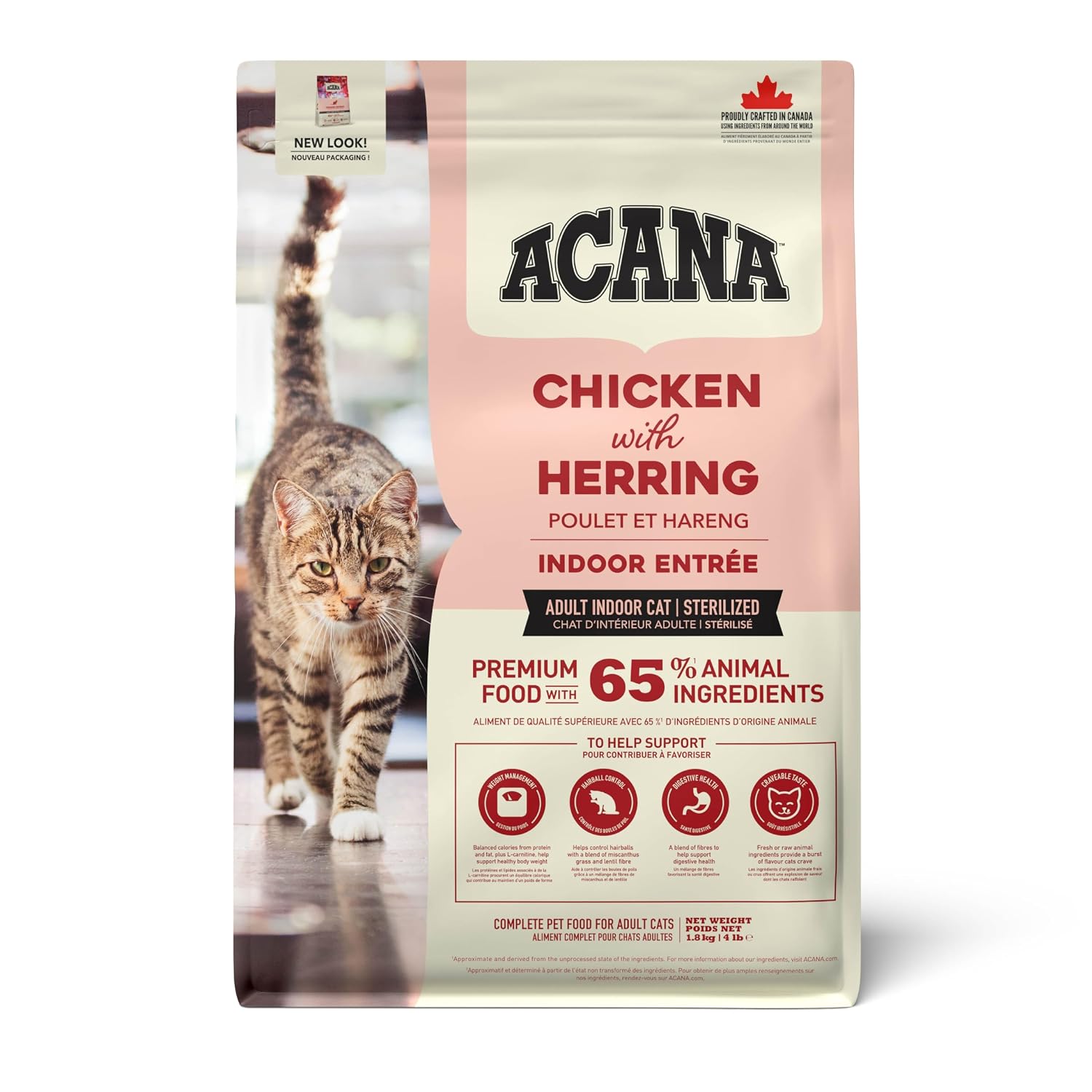 Acana Indoor Entree Cat Food, Chicken with Herring, All Life Stages 1 Acana Indoor Entree Cat Food, Chicken with Herring, All Life Stages