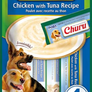 Inaba Churu Chicken with Tuna Recipe Dog Treats, Grain-Free, High Protein, Soft & Creamy, Premium Japanese Dog Snack