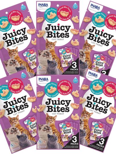 Inaba Juicy Bites Cat Treats : Shrimp & Seafood Mix Flavor, Pack of 6