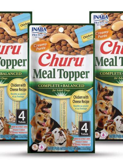 Inaba Churu Chicken with Salmon Recipe Dog Treats, Grain-Free, High Protein, Soft & Creamy, Premium Japanese Dog Snack