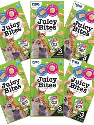 Inaba Juicy Bites Cat Treats : Homestyle Broth & Calamari Flavor, Pack of 6